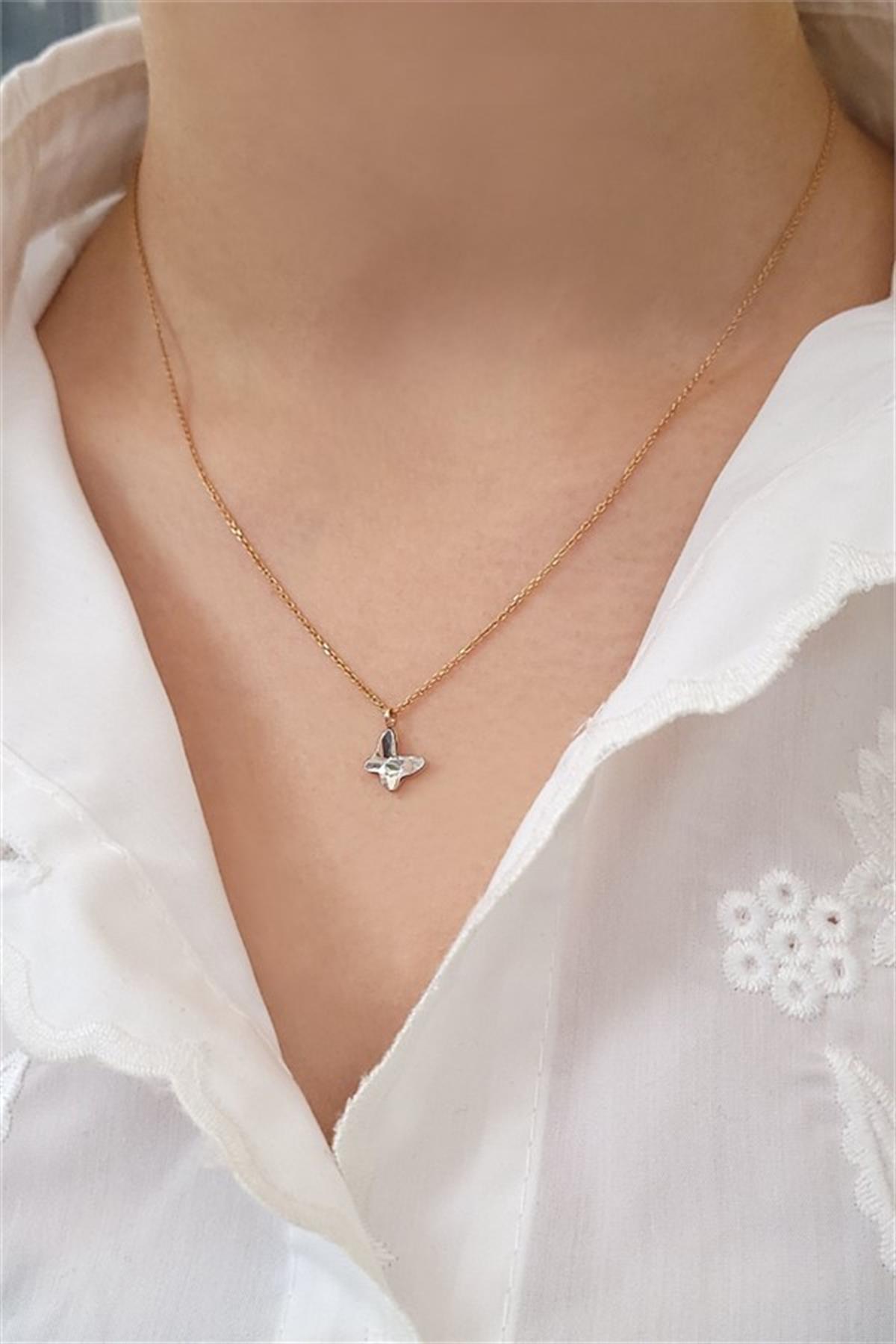  Swarovski Kelebek Gümüş Kolye