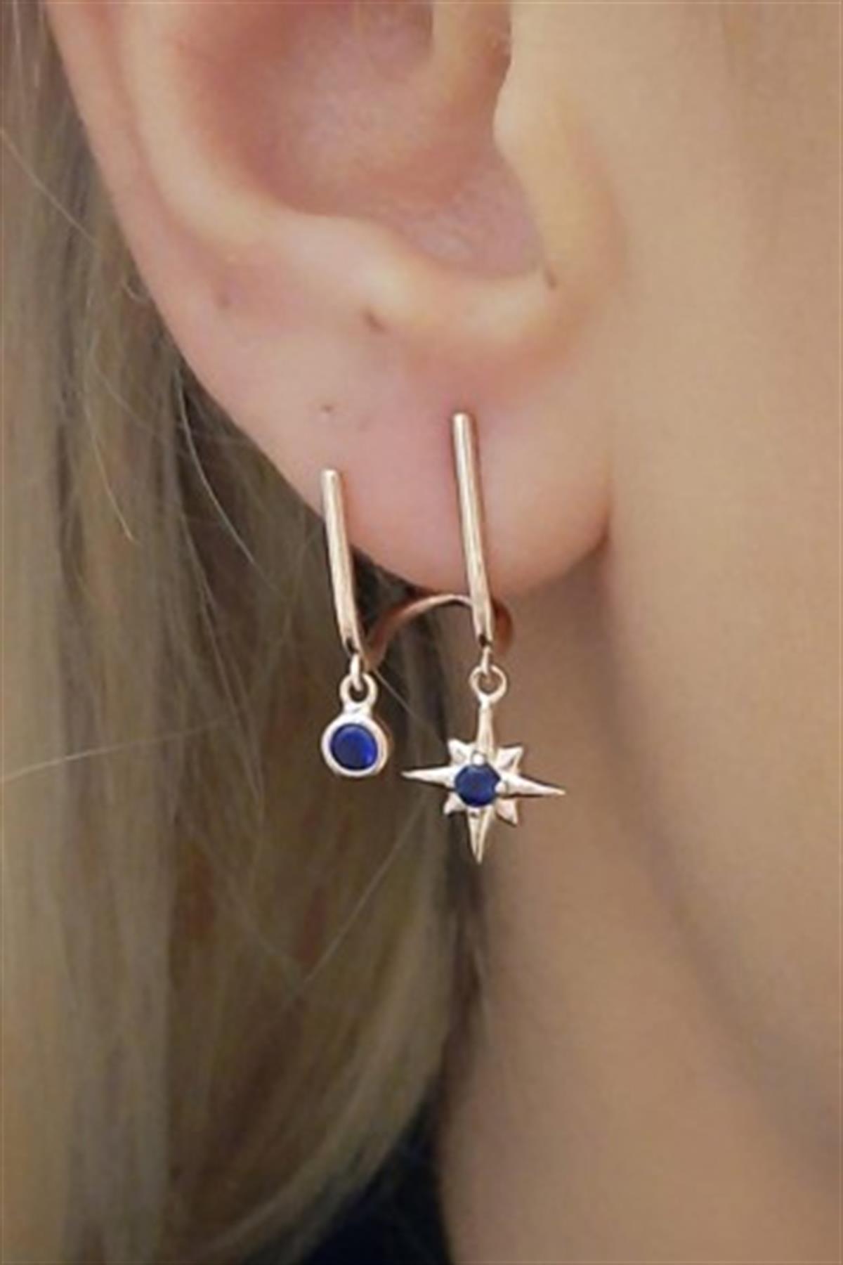 Gümüş Kuzey Yıldızı Küpe