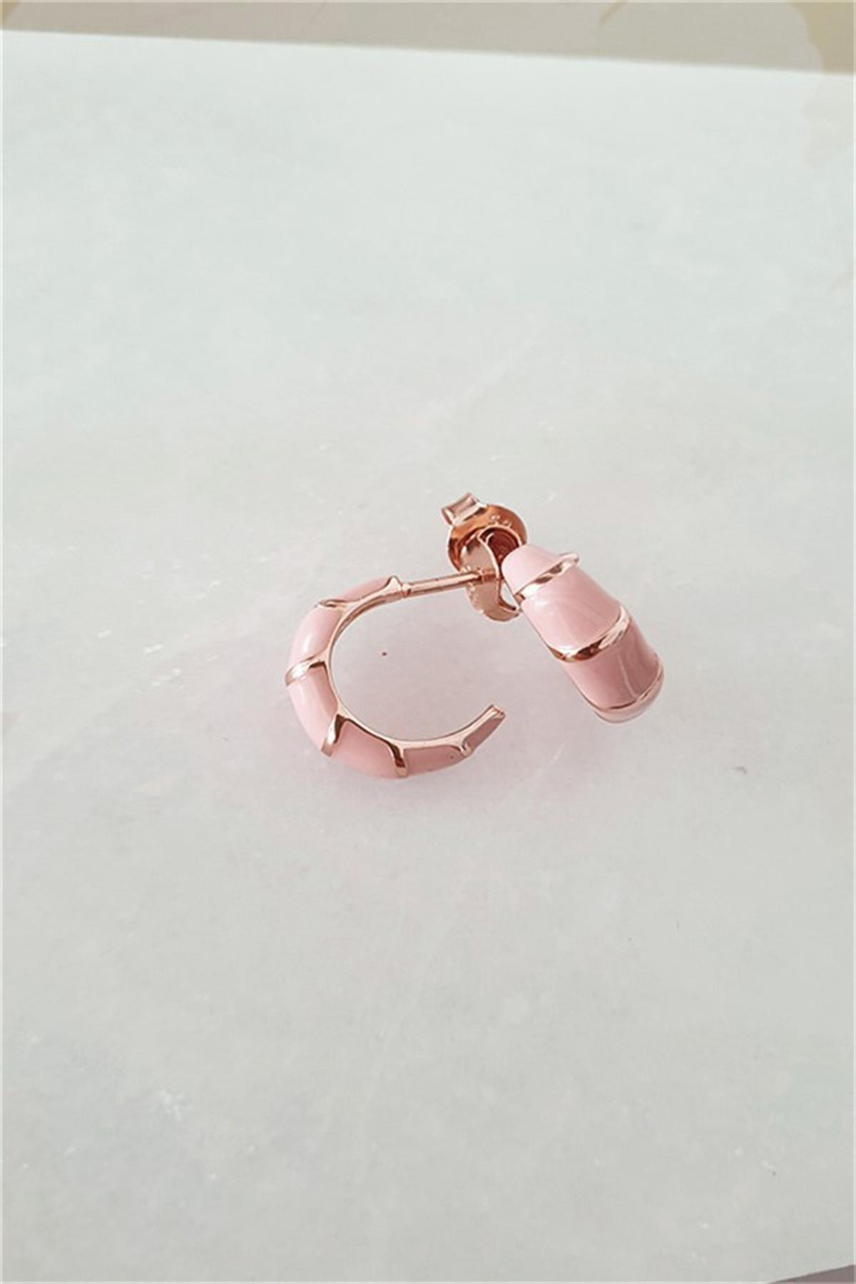 Gümüş Mineli Halka Küpe