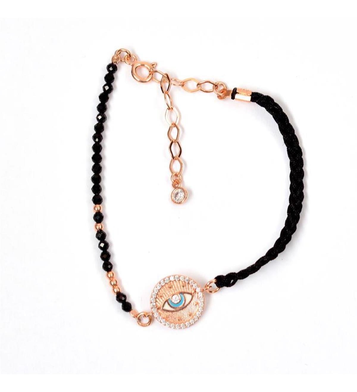 Gümüş Oniks Taşlı Göz Bileklik