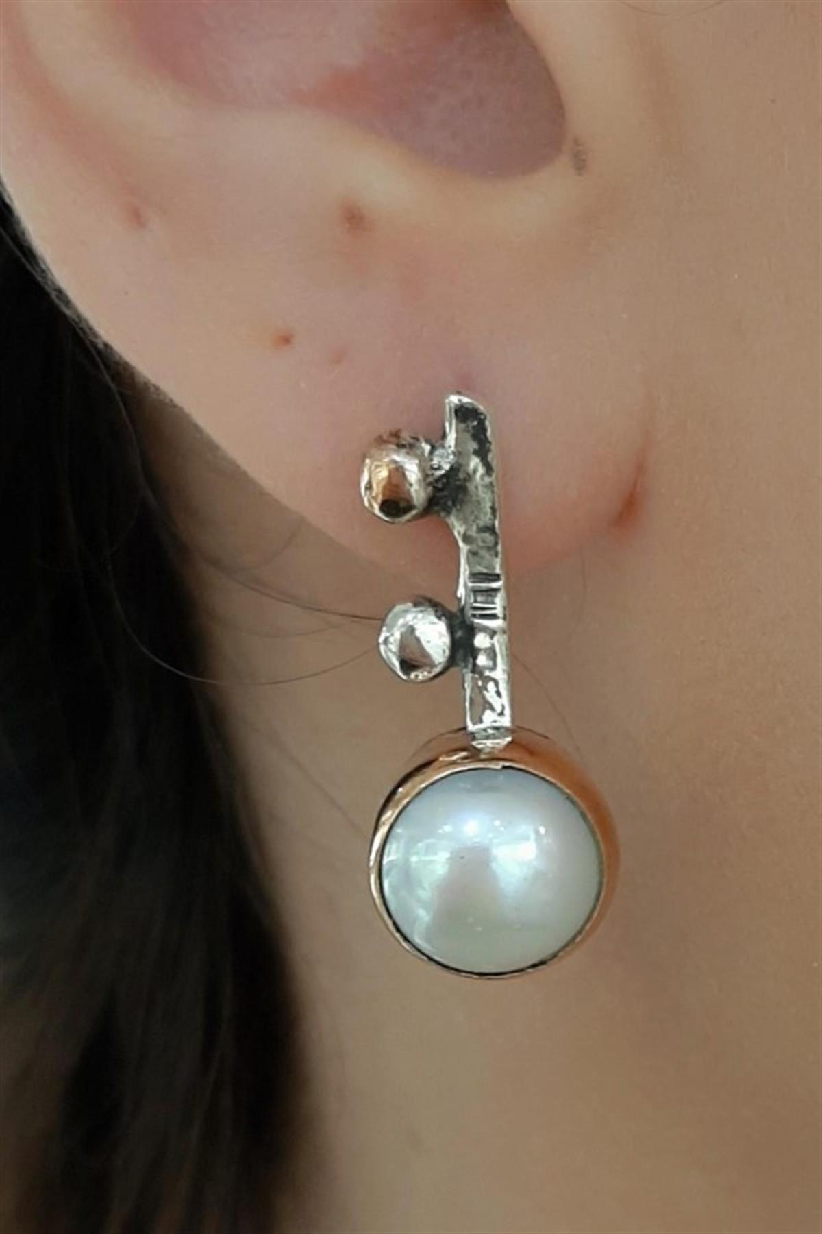 Gümüş Otantik İnci Küpe