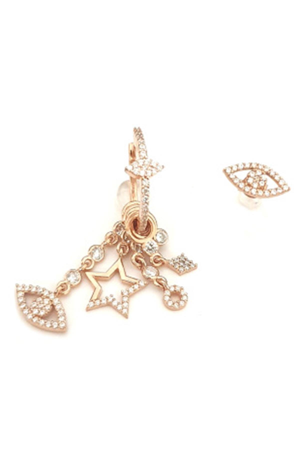 Gümüş Şans Figürlü Göz Küpe