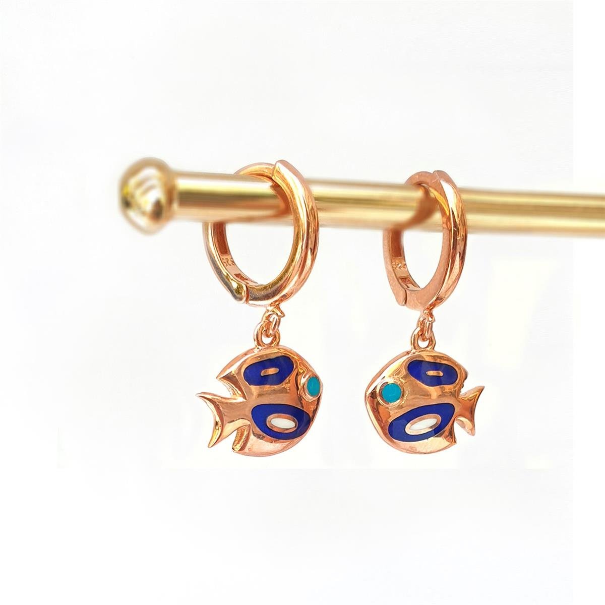 Halkalı Gümüş Balık Küpe