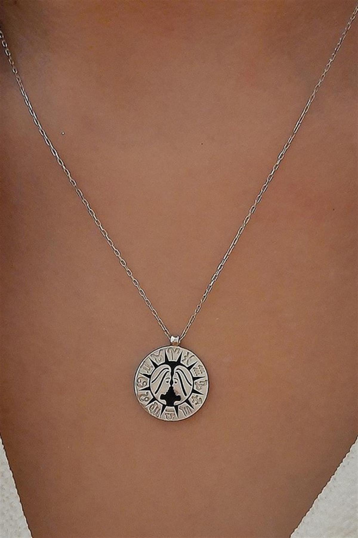 İkizler Burcu Gümüş Kolye (Burç Kolye)