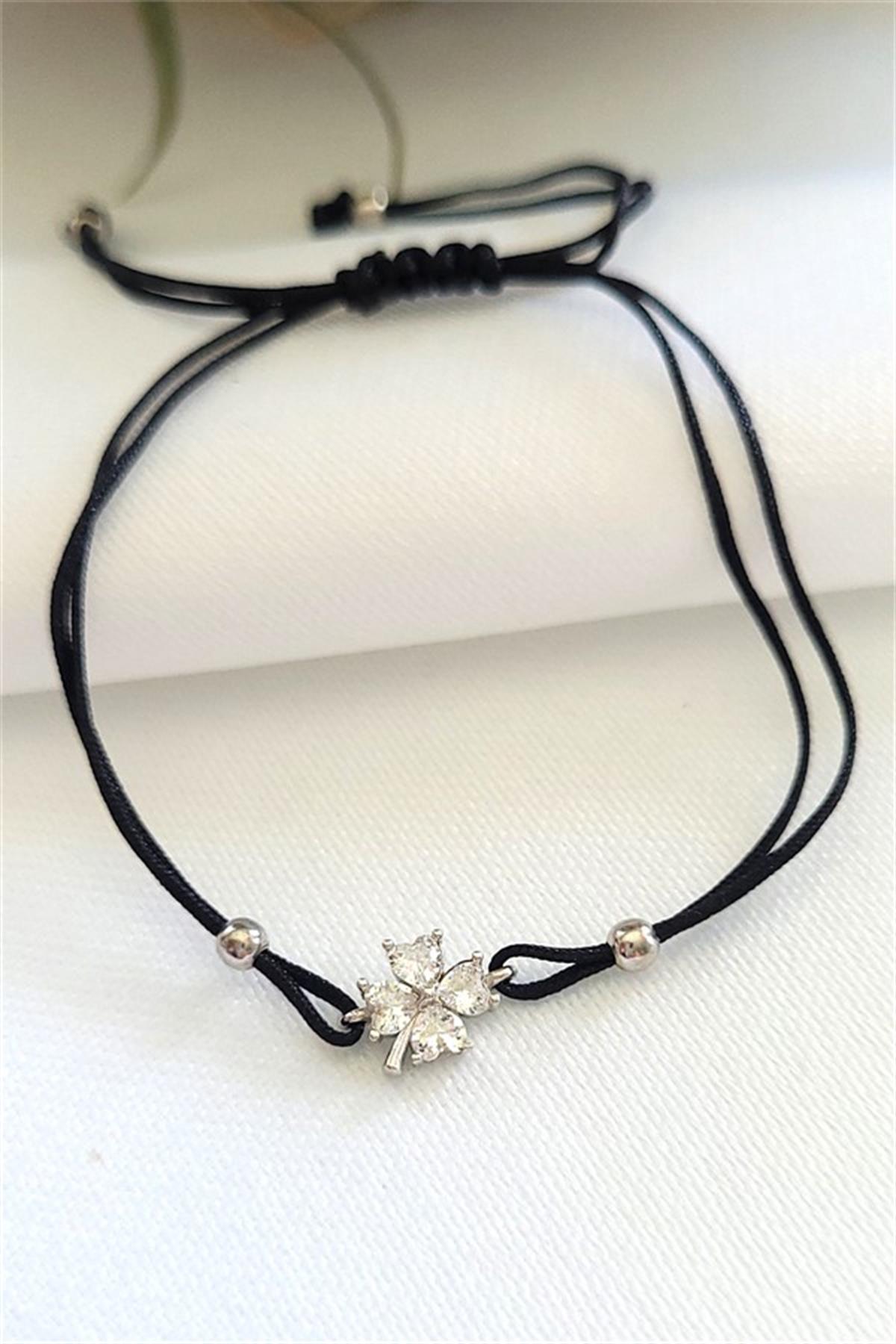 İpli Yonca Gümüş Bileklik