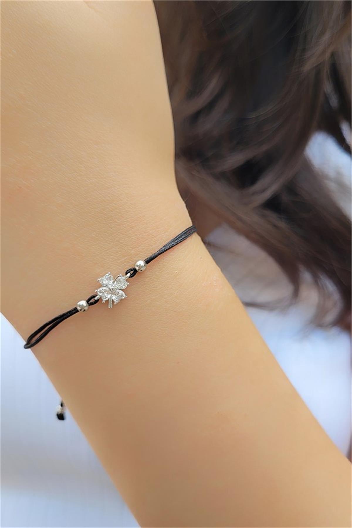 İpli Yonca Gümüş Bileklik