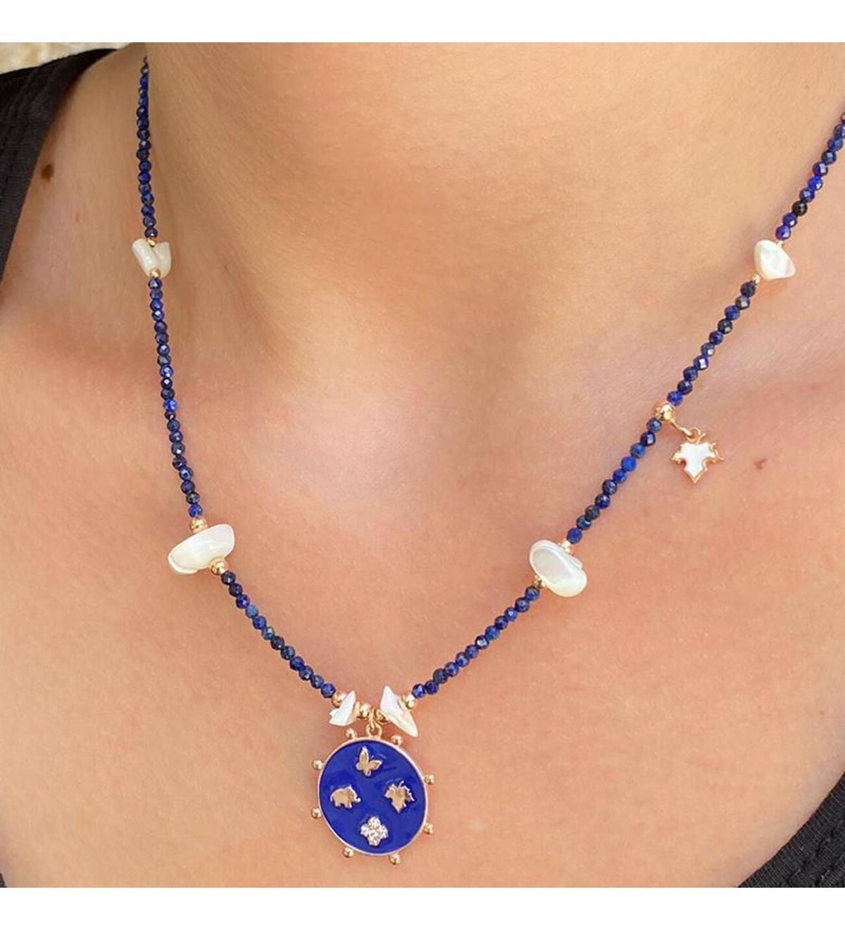 Lapis Şans Gümüş Kolye