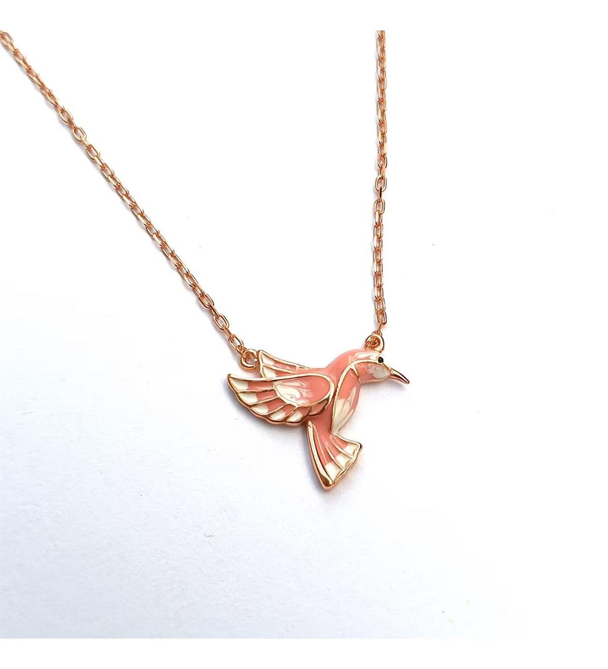 Mineli Kuş Gümüş Kolye