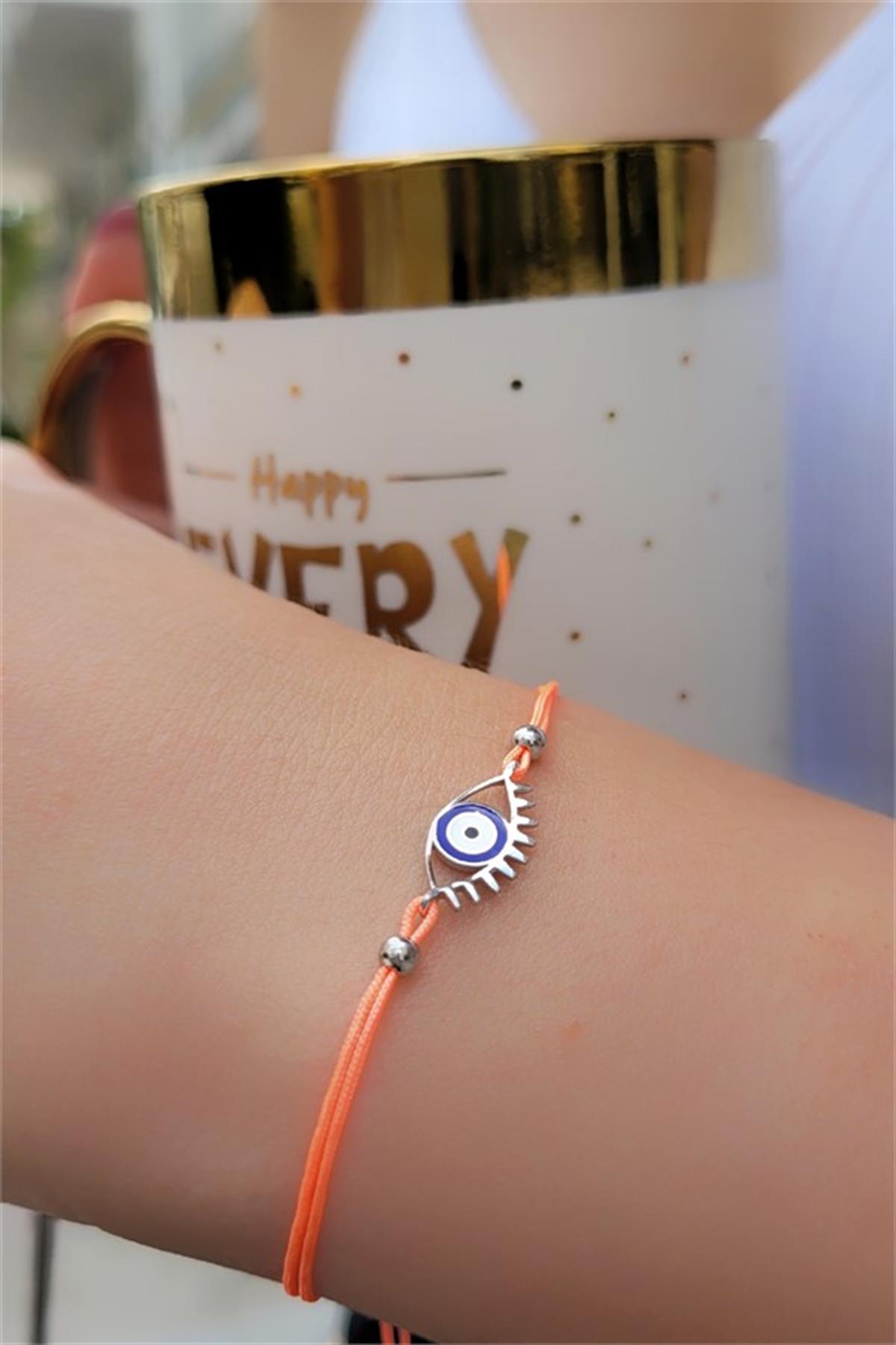 Nazarlı Gümüş Elişi Göz Bileklik