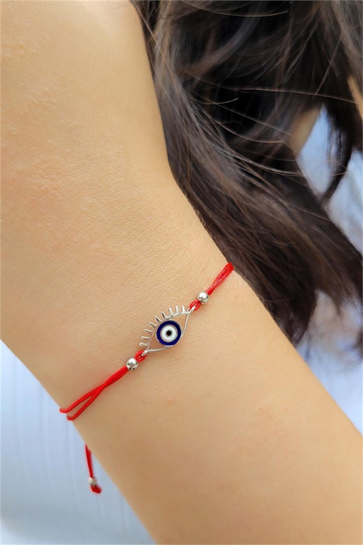 Nazarlı Gümüş Göz Bileklik