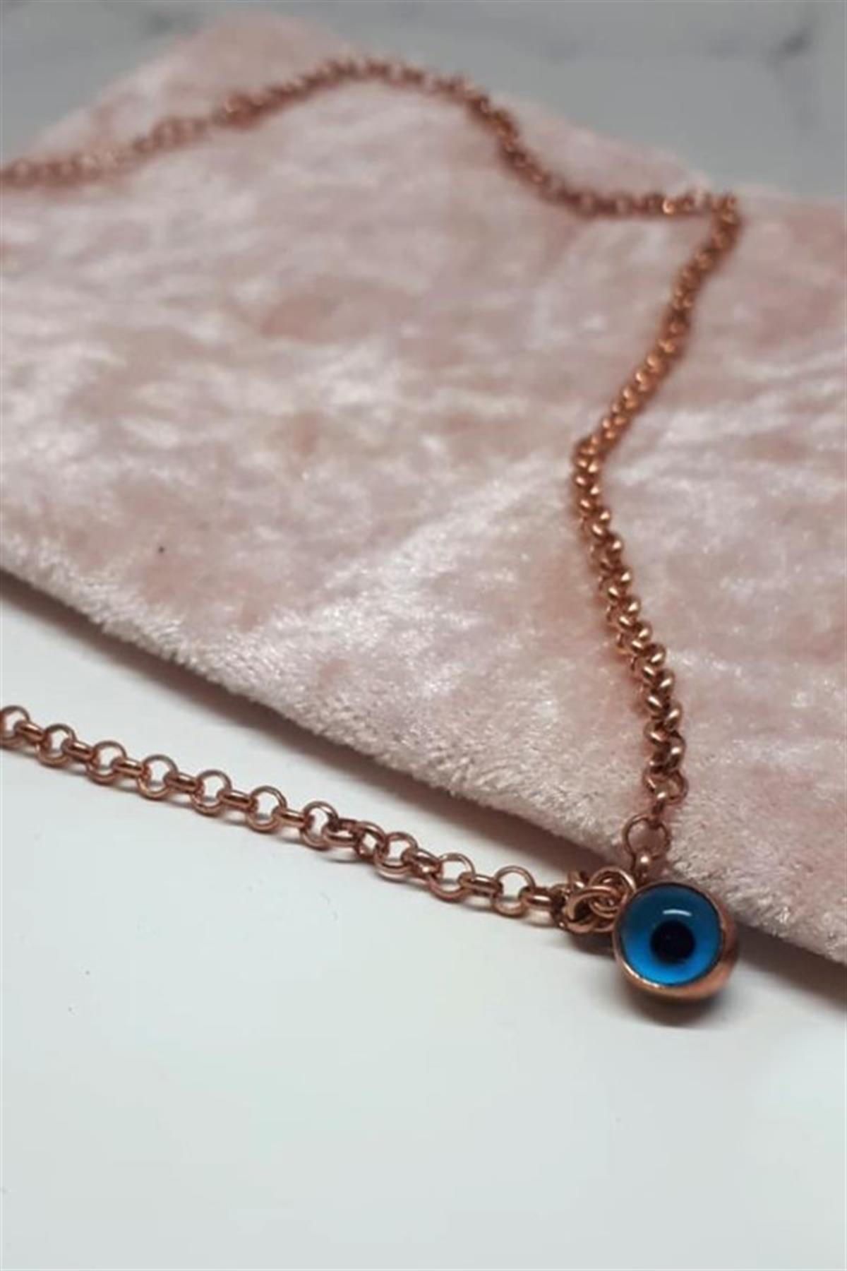 Nazarlı Zincir Gümüş Kolye