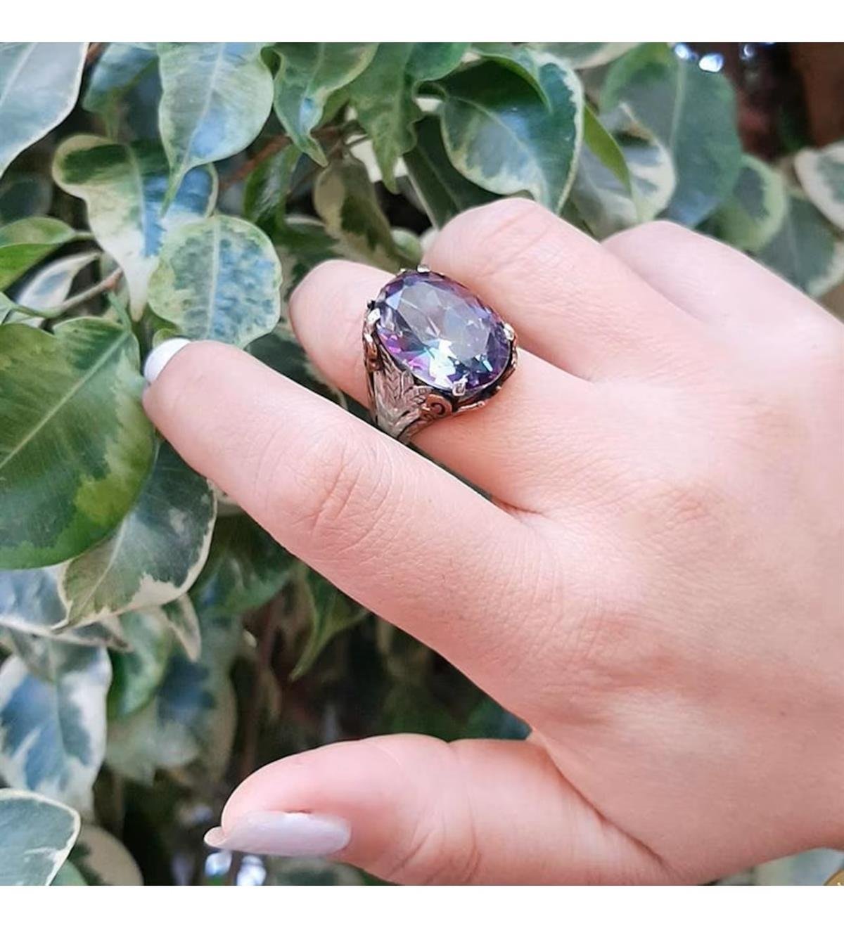 Otantik Mistik Topaz Gümüş Yüzük