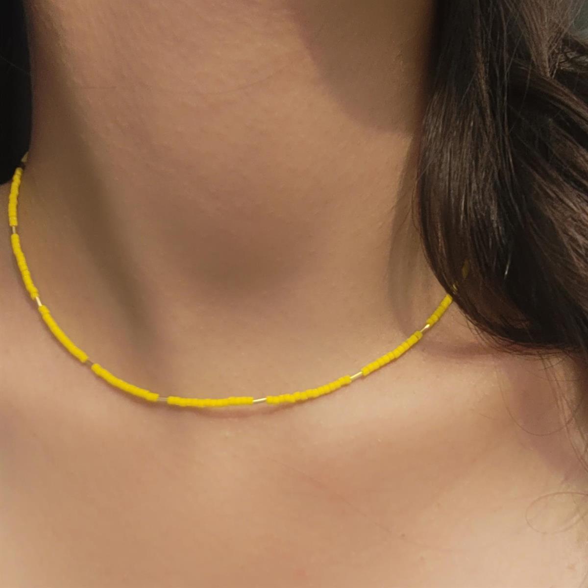 Sarı Elişi Gümüş Kolye