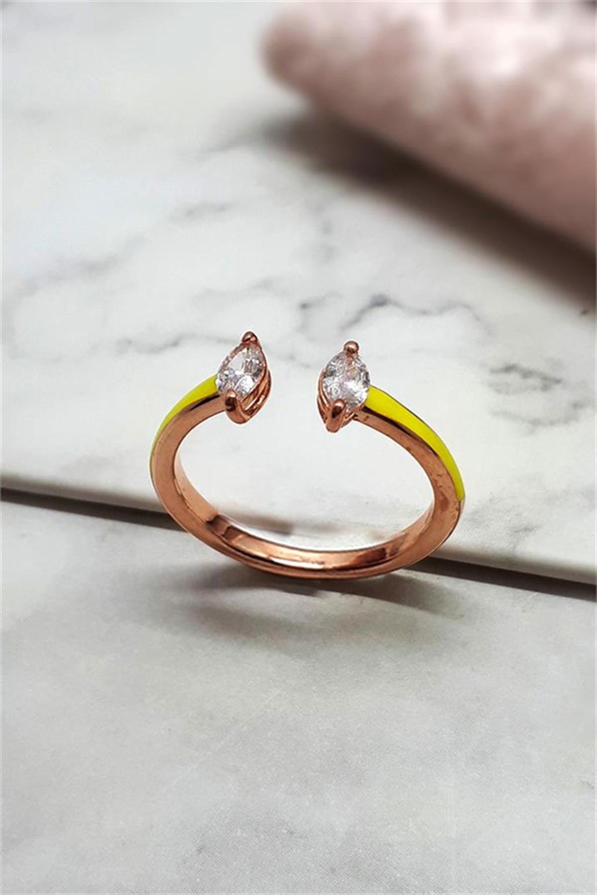 Sarı Mineli Gümüş Yüzük