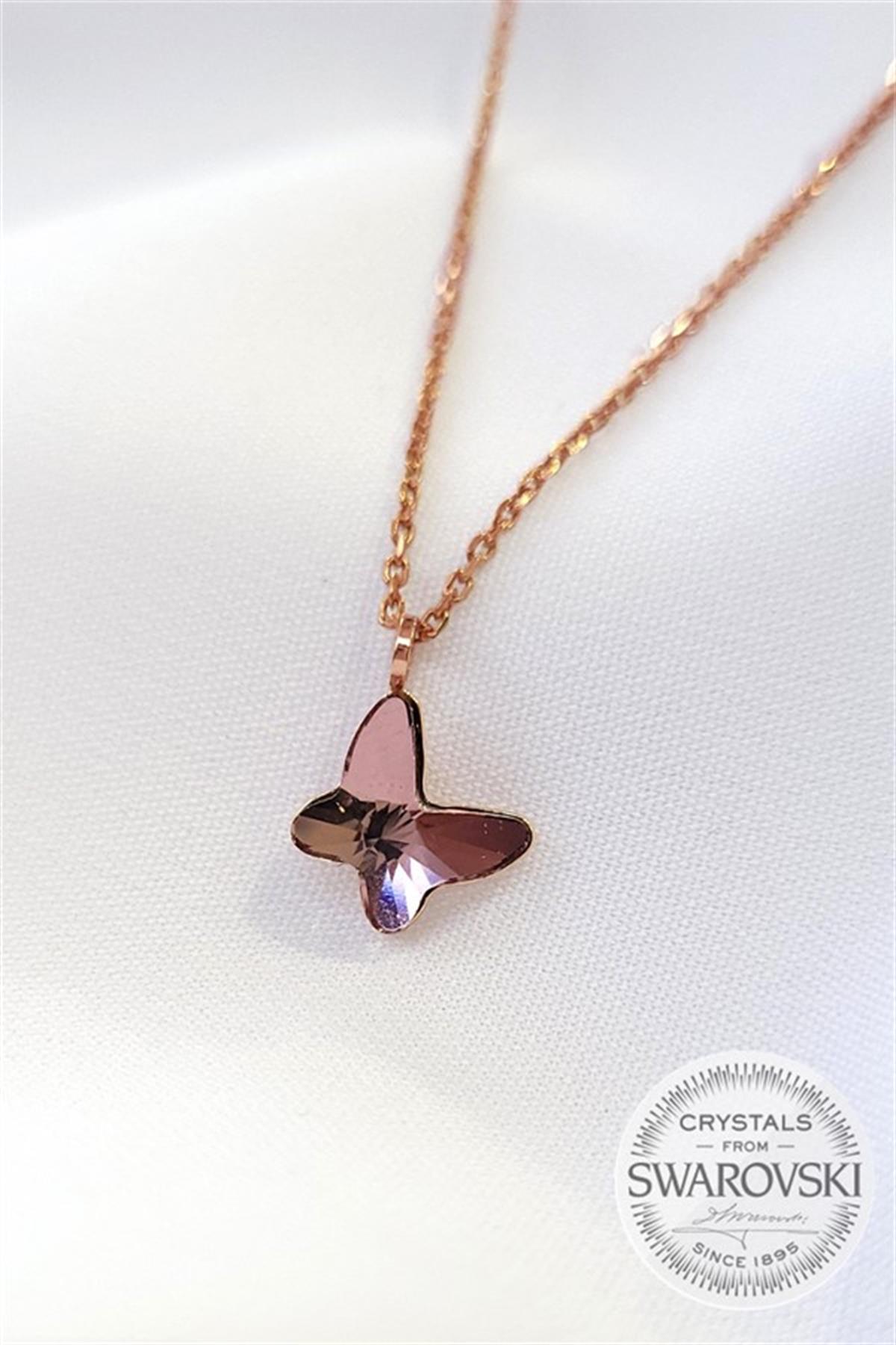 Swarovski Kelebek Gümüş Kolye