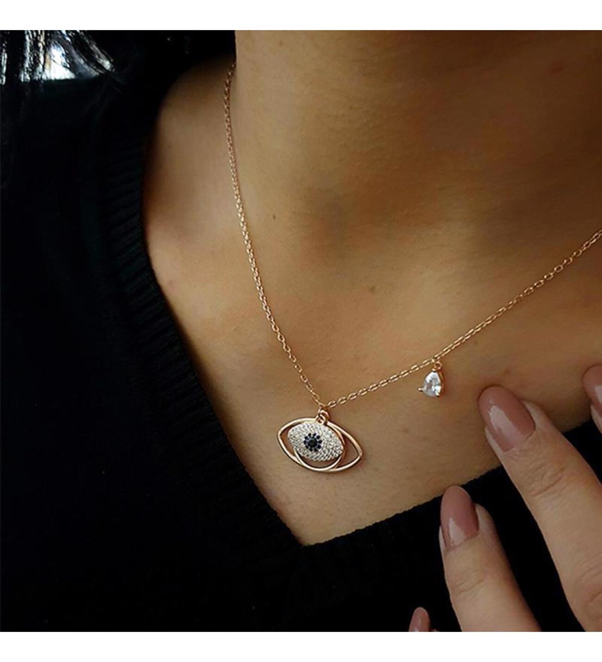 Tasarım Gümüş Göz Kolye