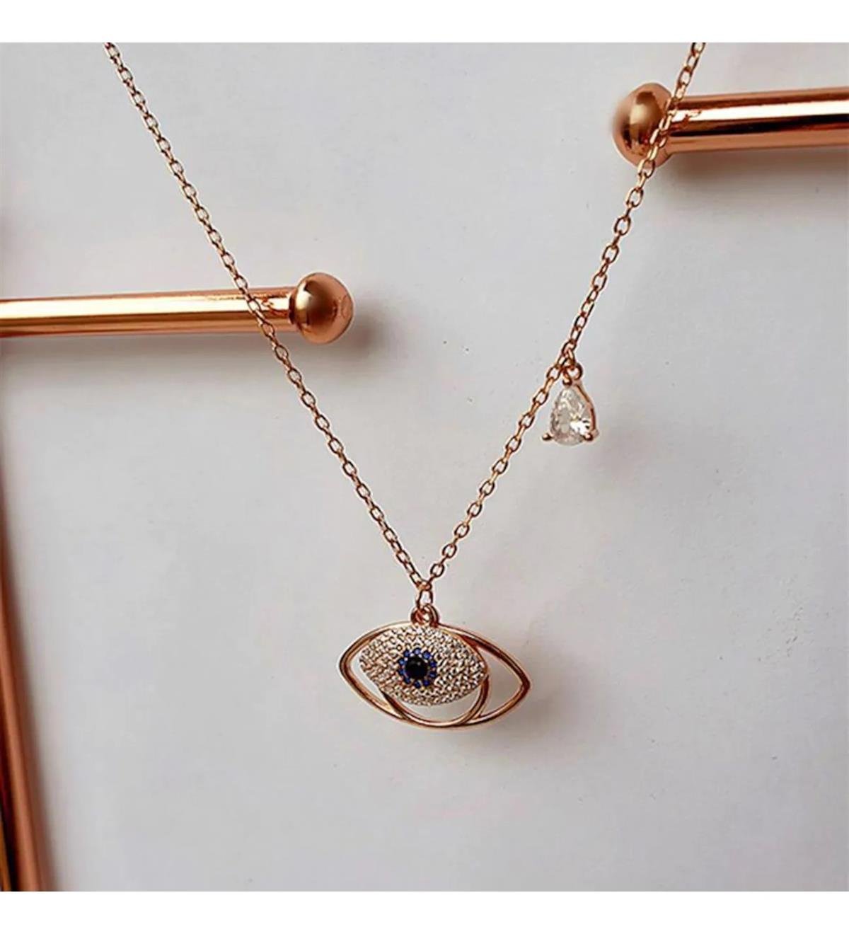 Tasarım Gümüş Göz Kolye