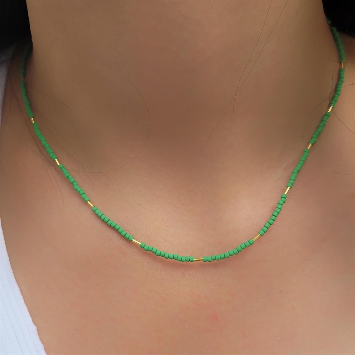 Yeşil Elişi Gümüş Kolye