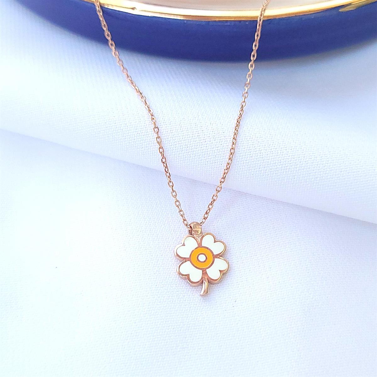 Yonca Gümüş Kolye