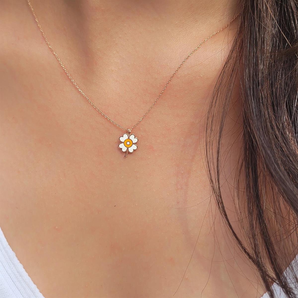 Yonca Gümüş Kolye