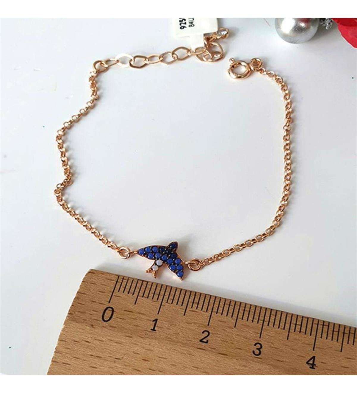 Zirkon Taşlı Gümüş Kuş Bileklik