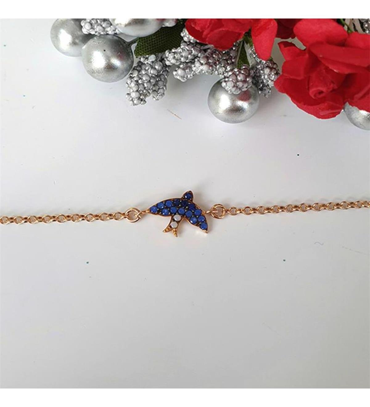 Zirkon Taşlı Gümüş Kuş Bileklik