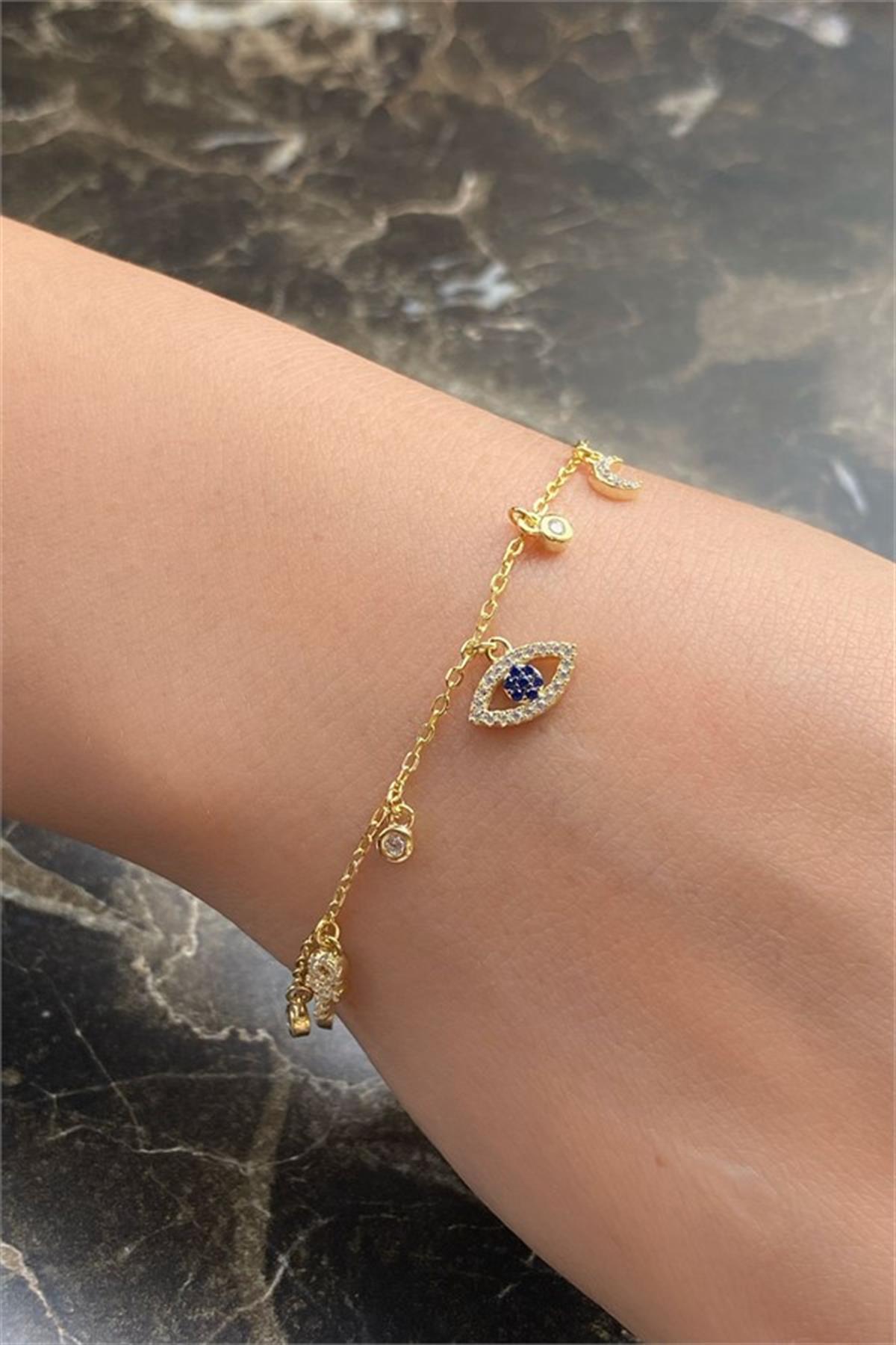 Zirkon Taşlı Şans Gümüş Bileklik