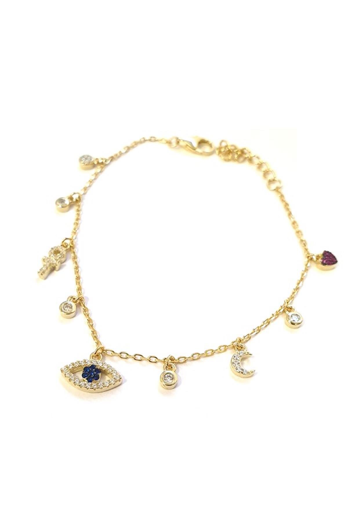 Zirkon Taşlı Şans Gümüş Bileklik