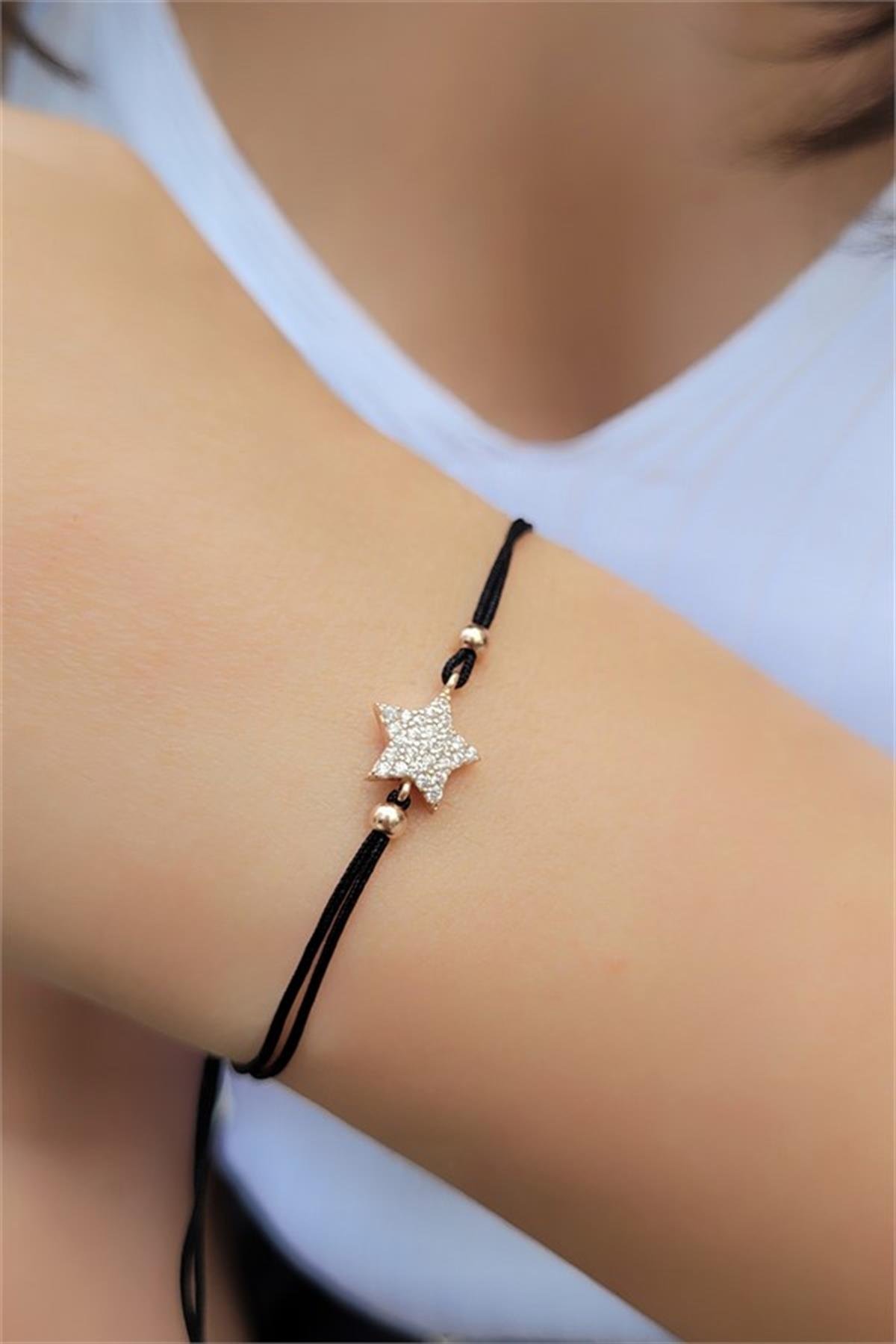 Zirkon Taşlı Yıldız Gümüş Bileklik
