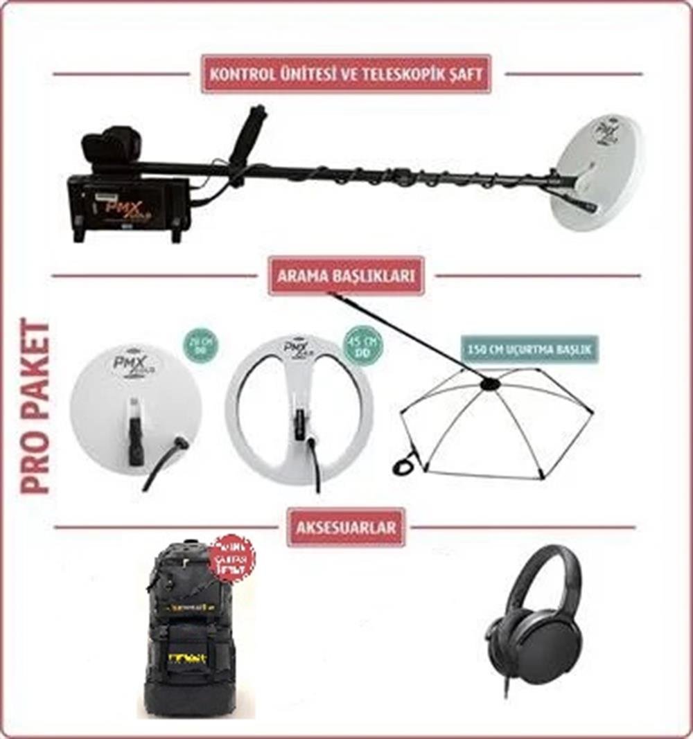 PMX Gold Profesyonel Altın ve Define Dedektörü - Pro Paket