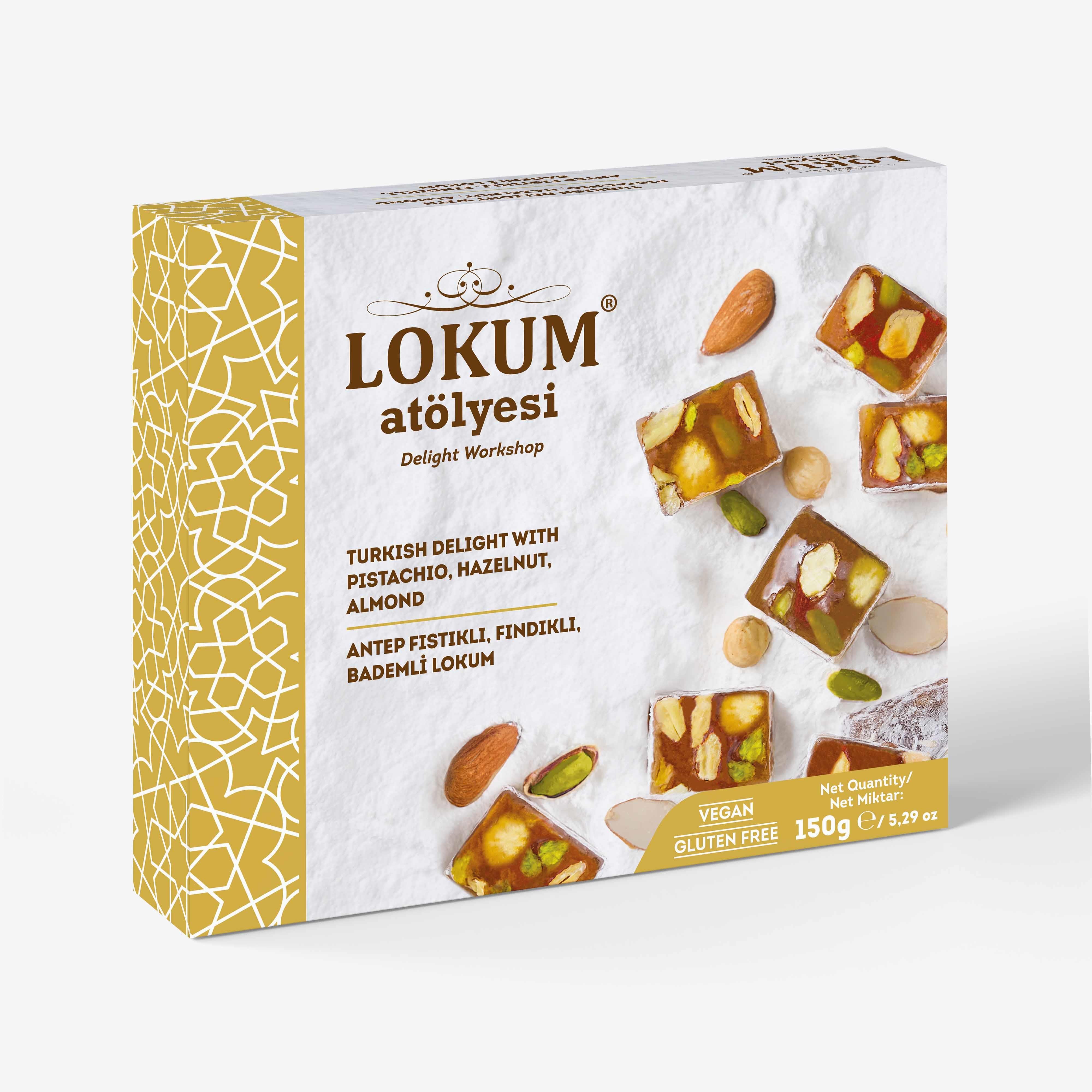 Antep Fıstıklı, Fındıklı, Bademli Lokum 150g