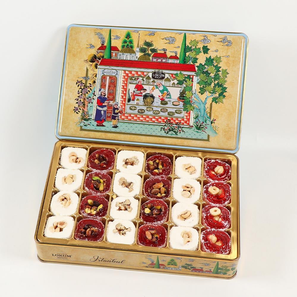 Nar Aromalı Antep Fıstıklı,Fındıklı  & Sultan Fındıklı Cevizli Lokum  800g 