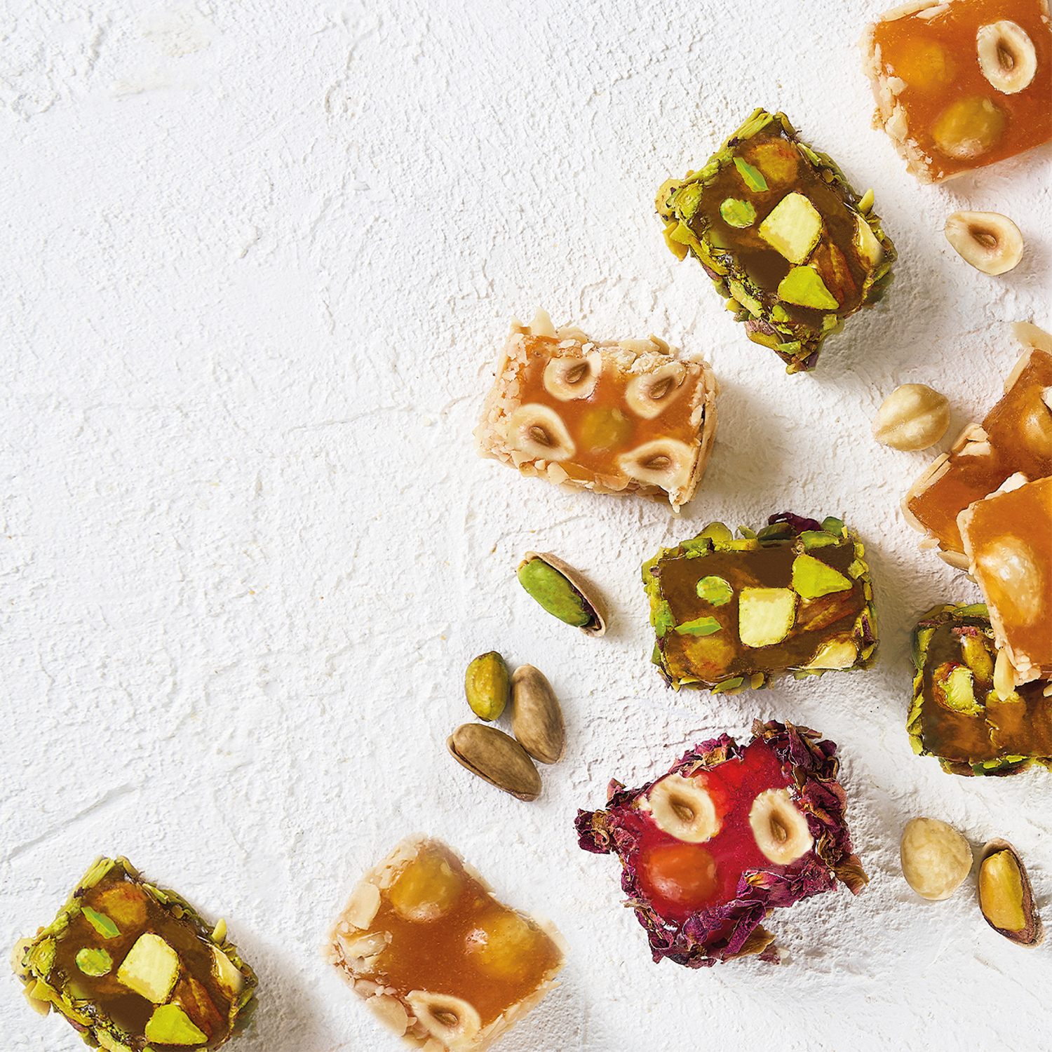 راحة تركية فاخرة (فستق، بندق، بنكهة) 150 غرام