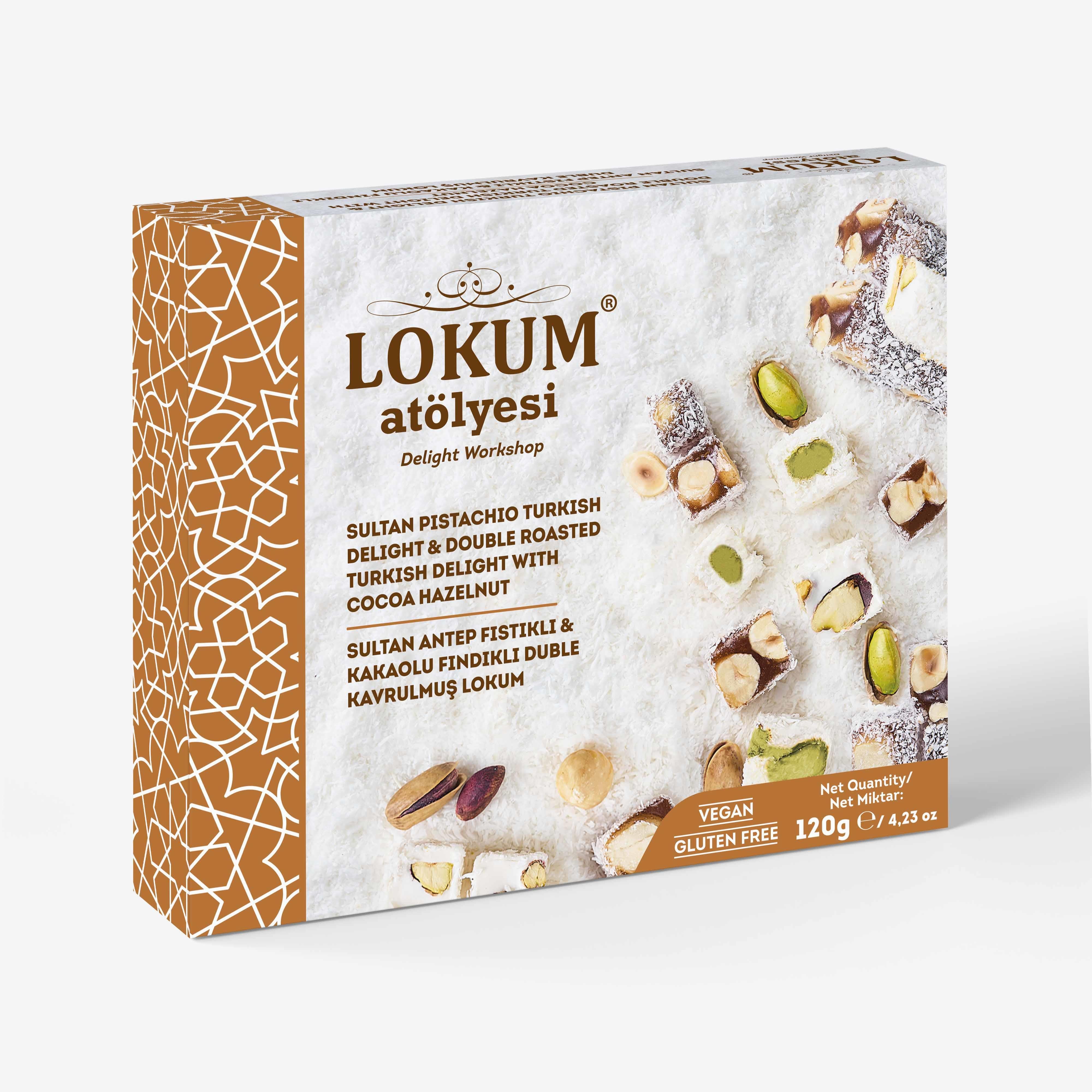 Sultan Antep Fıstıklı & Kakaolu Fındıklı Duble Kavrulmuş Lokum 120g