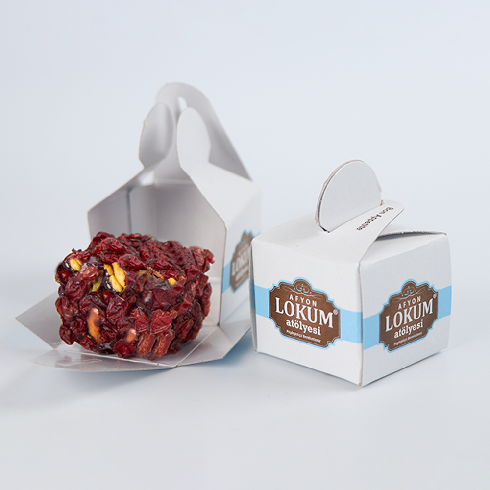 ZEREŞK KAPLI ANTEP FISTIKLI LOKUM (10 ADET TEKLİ KUTU İÇERİSİNDE)