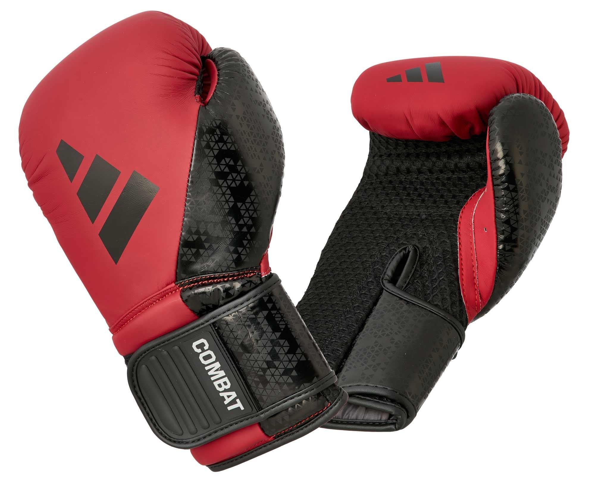 AdidasAdidas ADIC50TG Combat 50 Boks Eldiveni Kırmızı Mat Deri Kick Boks Eldiveni