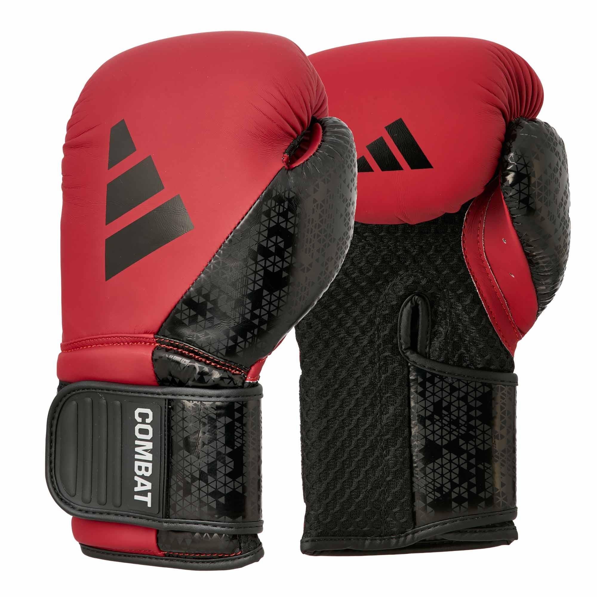 AdidasAdidas ADIC50TG Combat 50 Boks Eldiveni Kırmızı Mat Deri Kick Boks Eldiveni