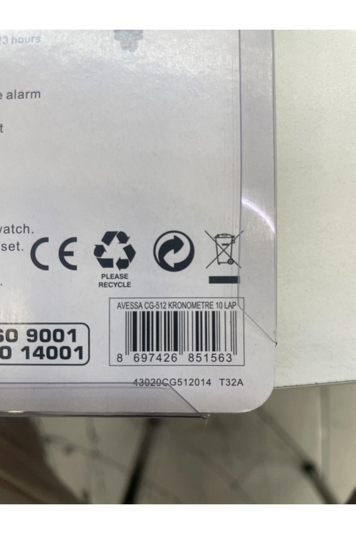 AvessaAvessa CG-512 10 Hafızalı Elektronik Stopwatch Kronometre 10 Lap