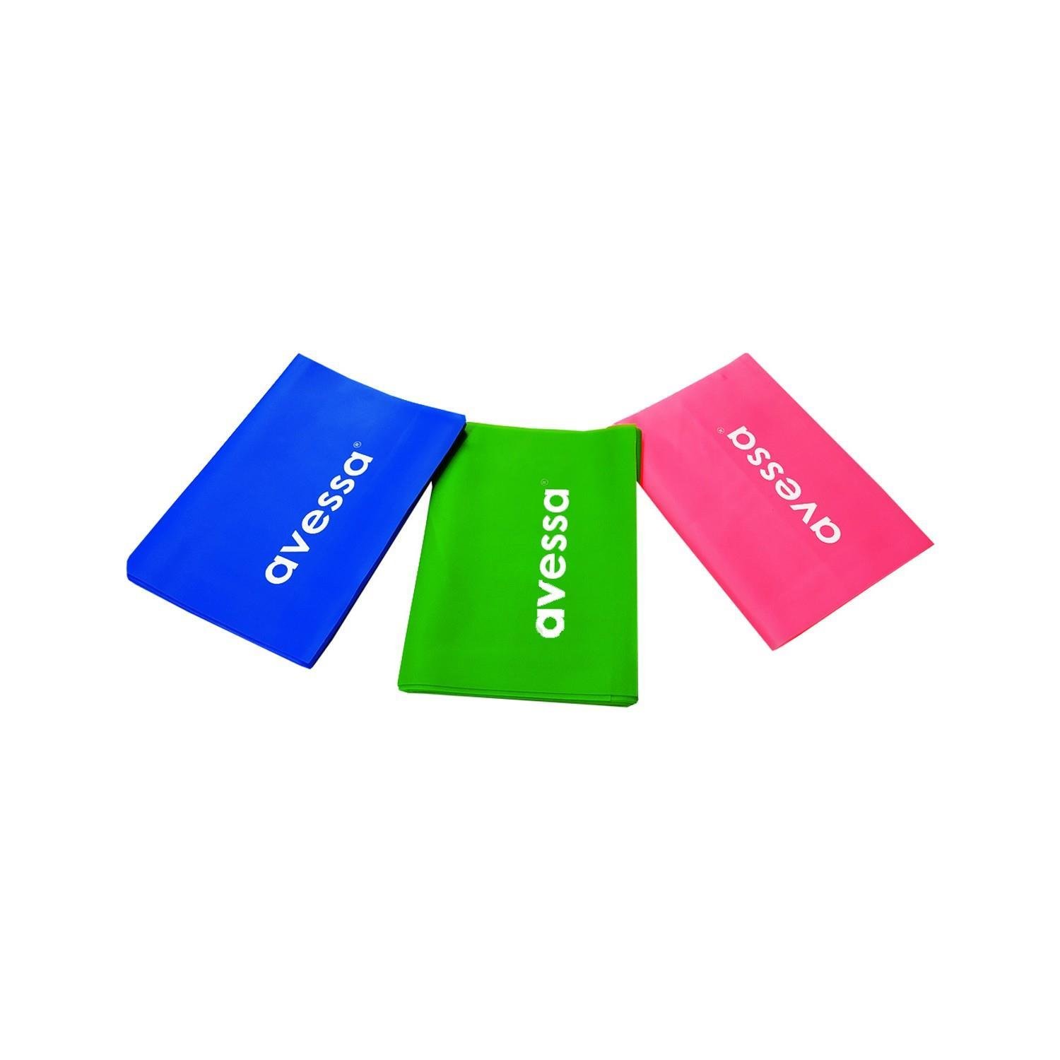 AvessaAvessa Pilates Bandı 3'lü Set Pilates Seti Pembe Yeşil Mavi