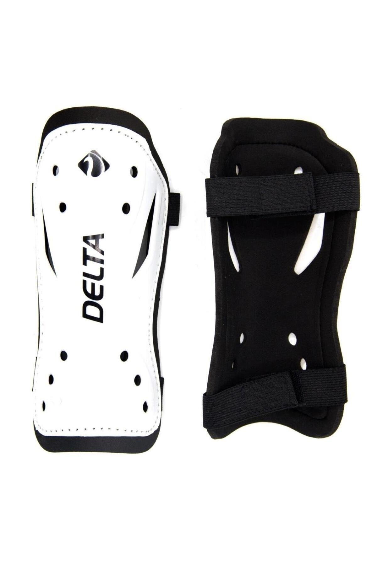 DeltaDelta Çift Cırtlı 2 Adet Tekmelik Futbol Tekmeliği Futbolcu Kaval Koruyucu Beyaz M beden