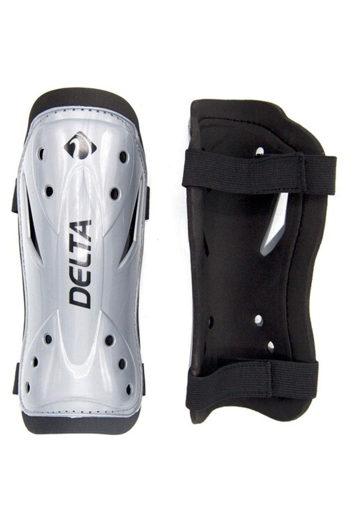 DeltaDelta Çift Cırtlı 2 Adet Tekmelik Futbol Tekmeliği Futbolcu Kaval Koruyucu L Gri