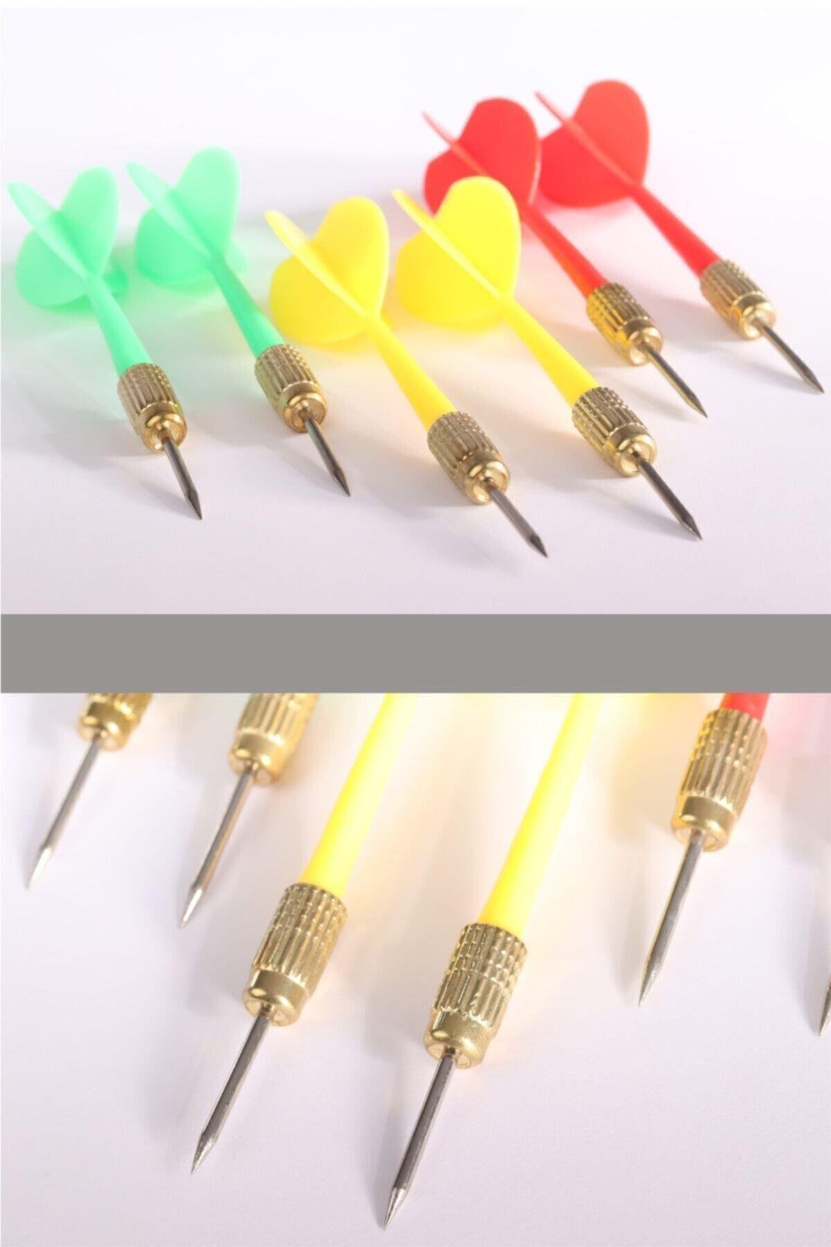 DeltaDelta Dart Oku (6’lı Set) - Çelik Uç + Pirinç Başlık - Renkli Dart Oku Seti