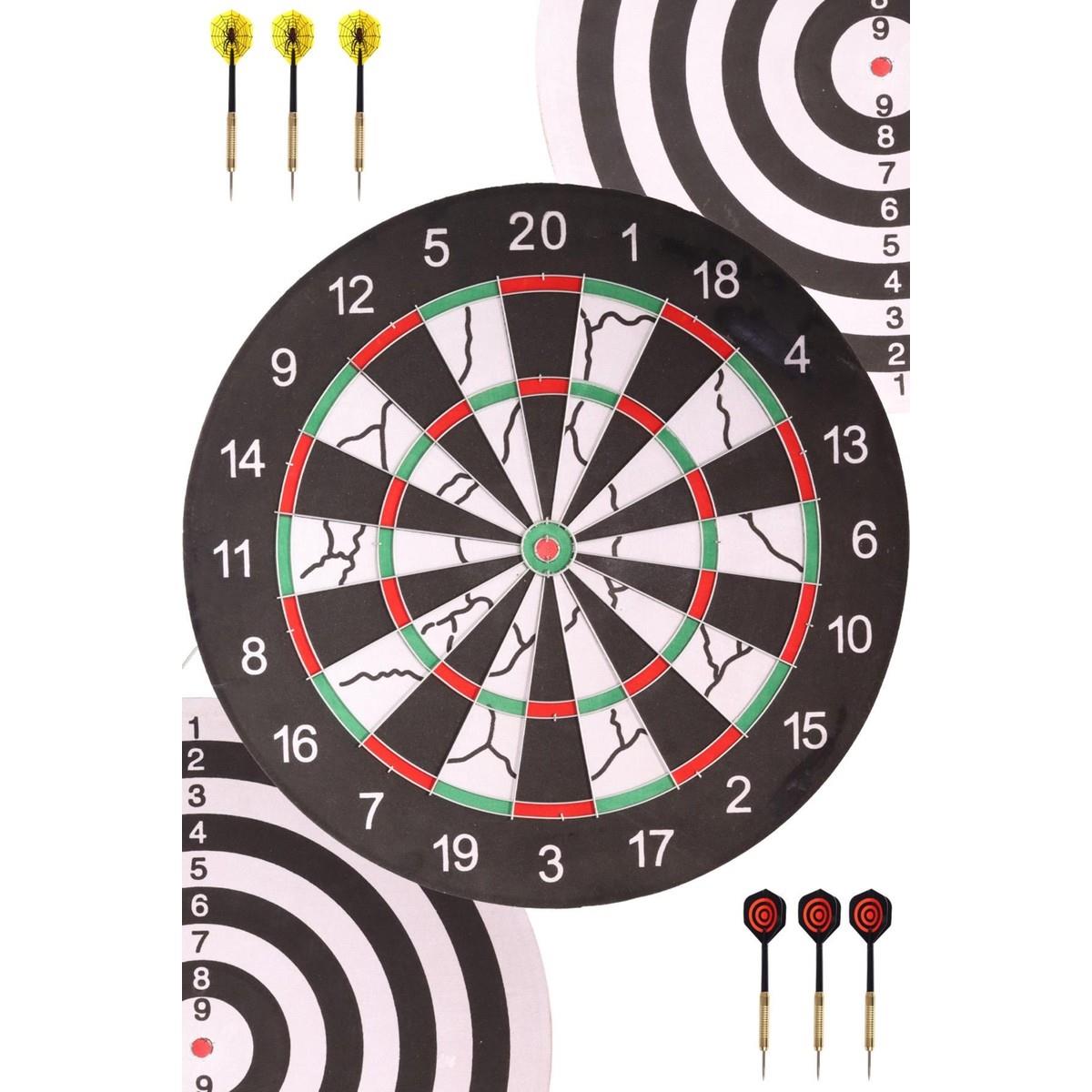 DeltaDelta Flocked Dart Seti 45 Cm (18 İnç) Büyük Boy + 6 Dart Oku (18 Gr) Hedef Tahtası SDF76