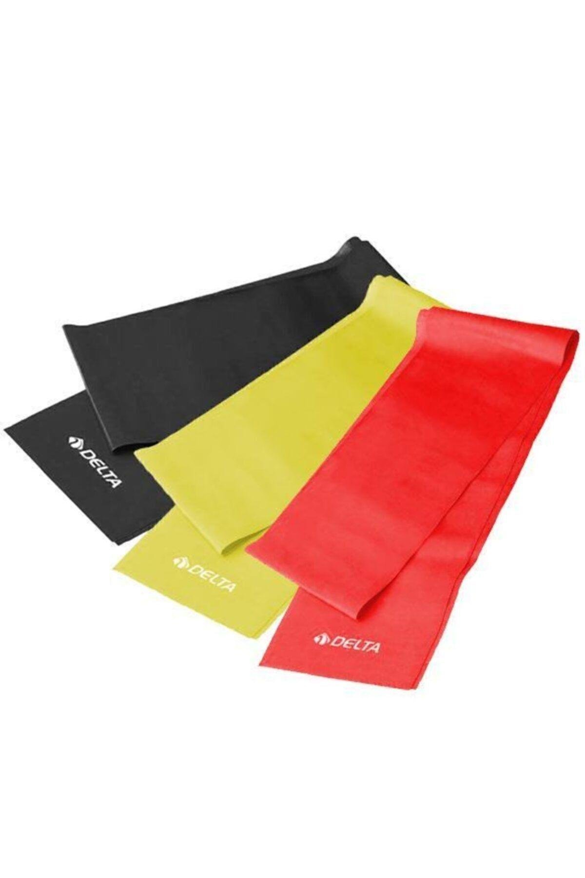 DeltaDelta Pilates Bandı 3 lü Set Sarı Kırmızı Siyah