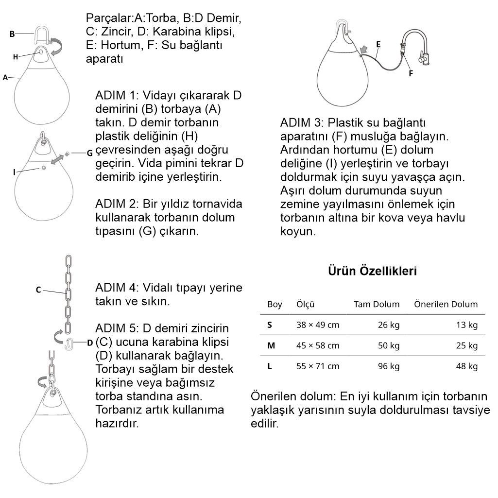 DragonDoDragonDo 1041 Su Boks Torbası Medium -Kırmızı
