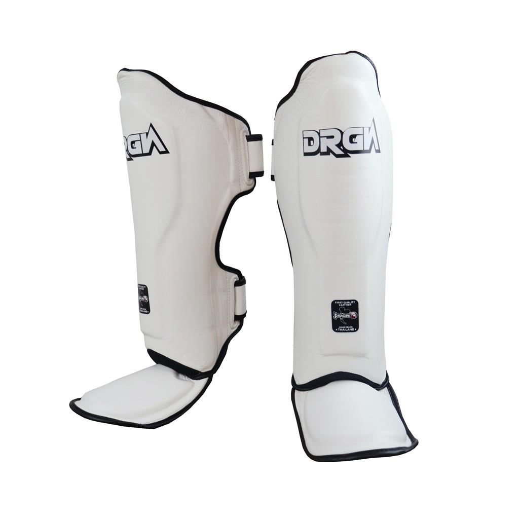 DragonDoDragonDo DRGN-T51 Hakiki Deri Kaval Koruyucu Beyaz Profesyonel Kick Boks Kaval Koruyucu