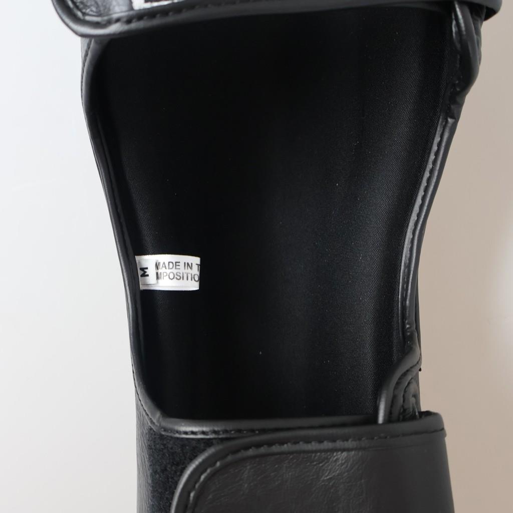 DragonDoDragonDo DRGN-T51 Hakiki Deri Kaval Koruyucu Siyah Profesyonel Kick Boks Kaval Koruyucu