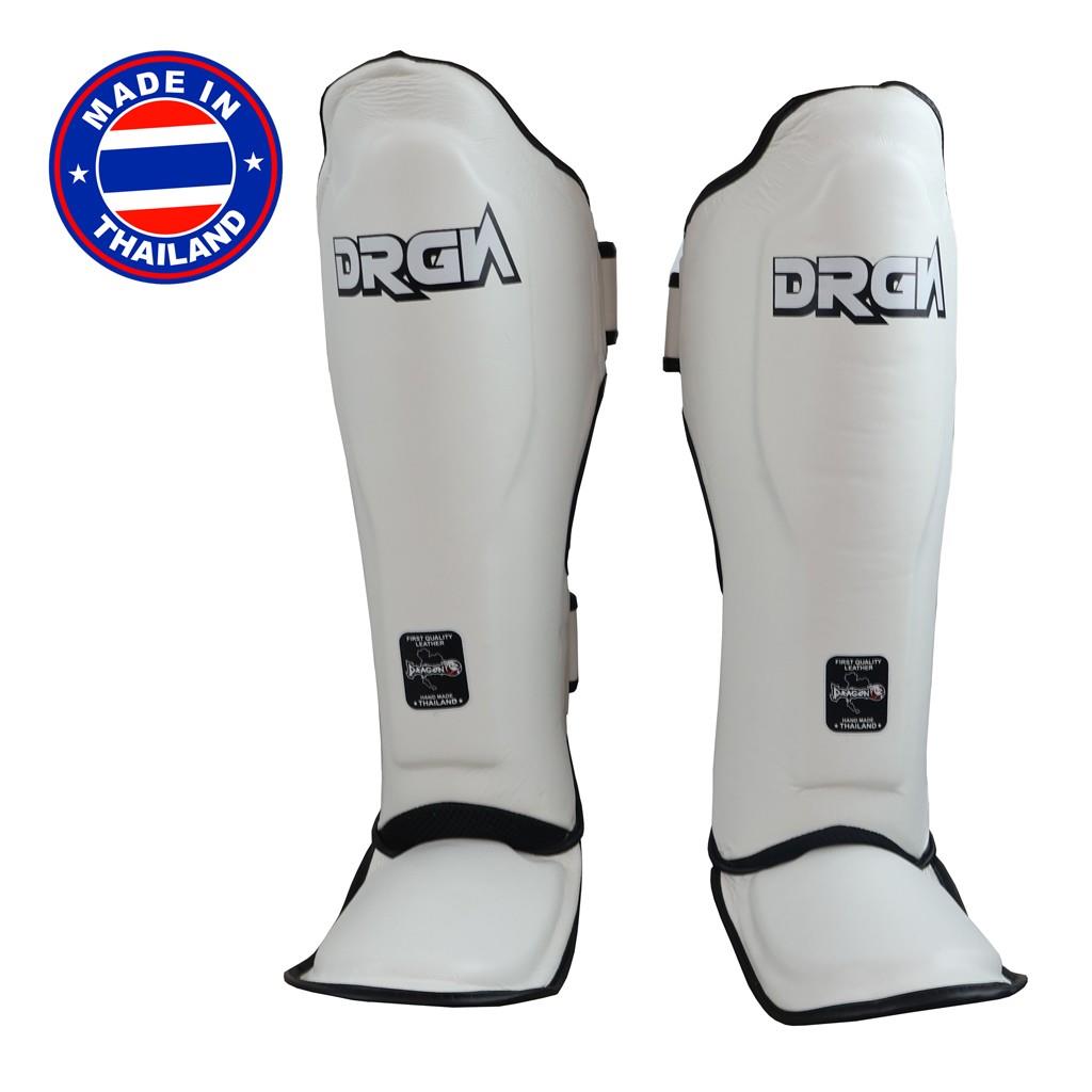 DragonDoDragonDo DRGN-T51 Hakiki Deri Kaval Koruyucu Beyaz Profesyonel Kick Boks Kaval Koruyucu