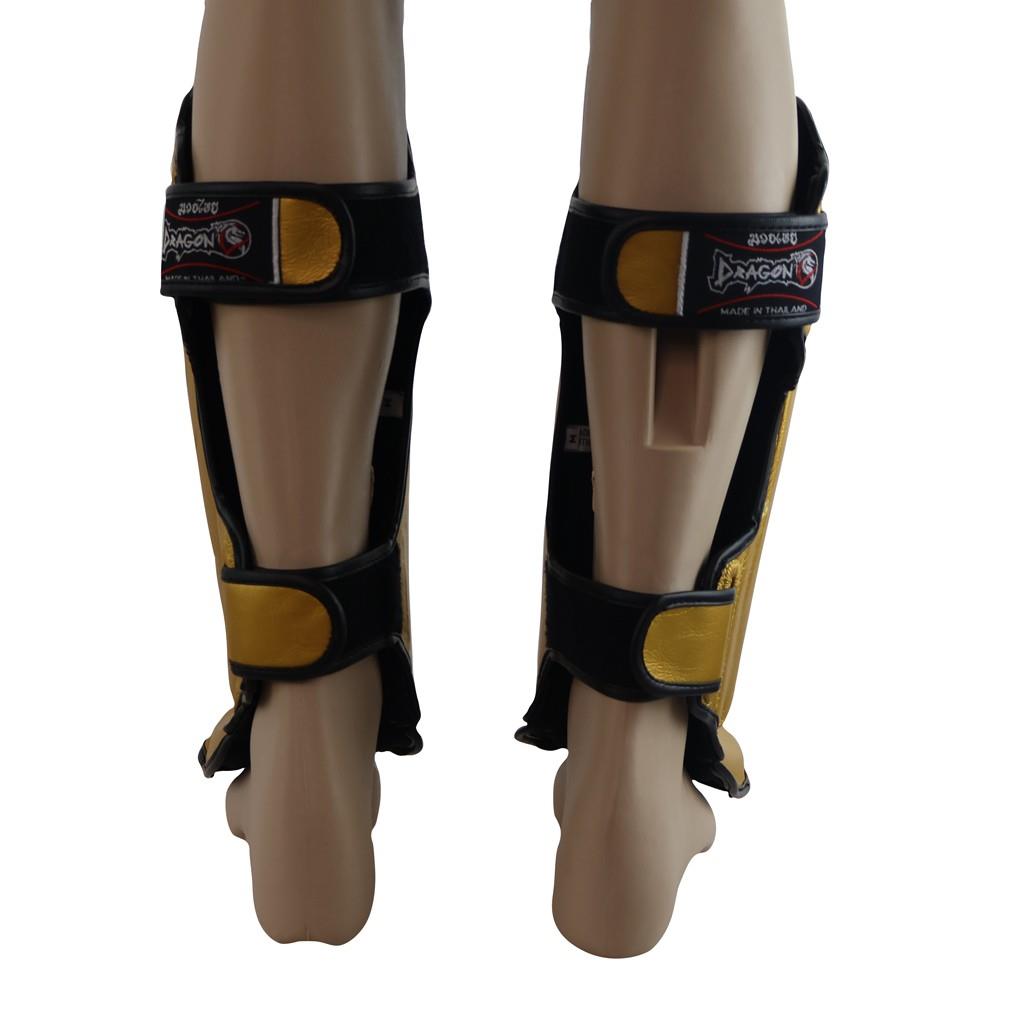 DragonDoDragonDo DRGN-T52 Hakiki Deri Kaval Koruyucu Gold Kick Boks Kaval Koruyucu