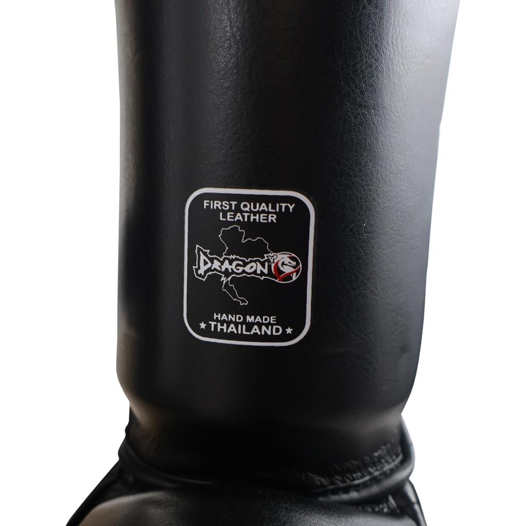 DragonDoDragonDo DRGN-T52 Hakiki Deri Kaval Koruyucu Siyah Muay Thai Kaval Koruyucu